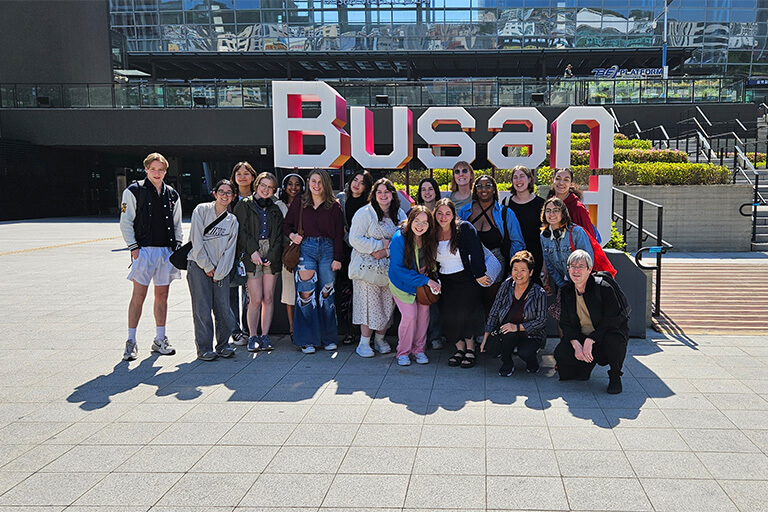Students in Busan, South Korea, while studying abroad.