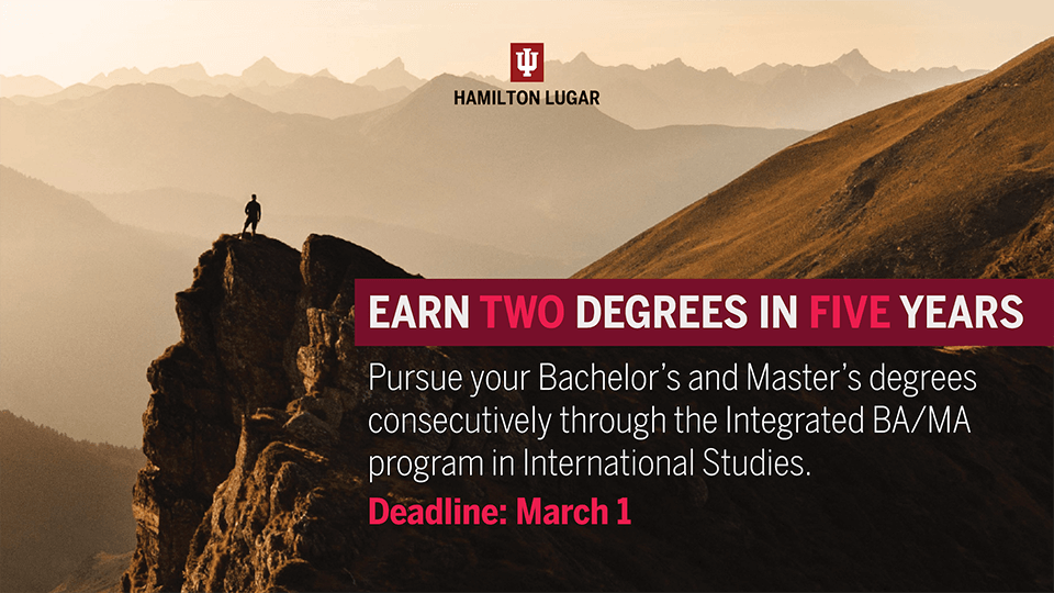 A slide for the integrated BA/MA program. Earn two degrees in 5 years.