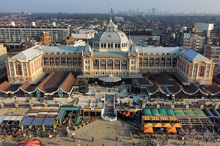 Streets of people in The Hague, Netherlands.